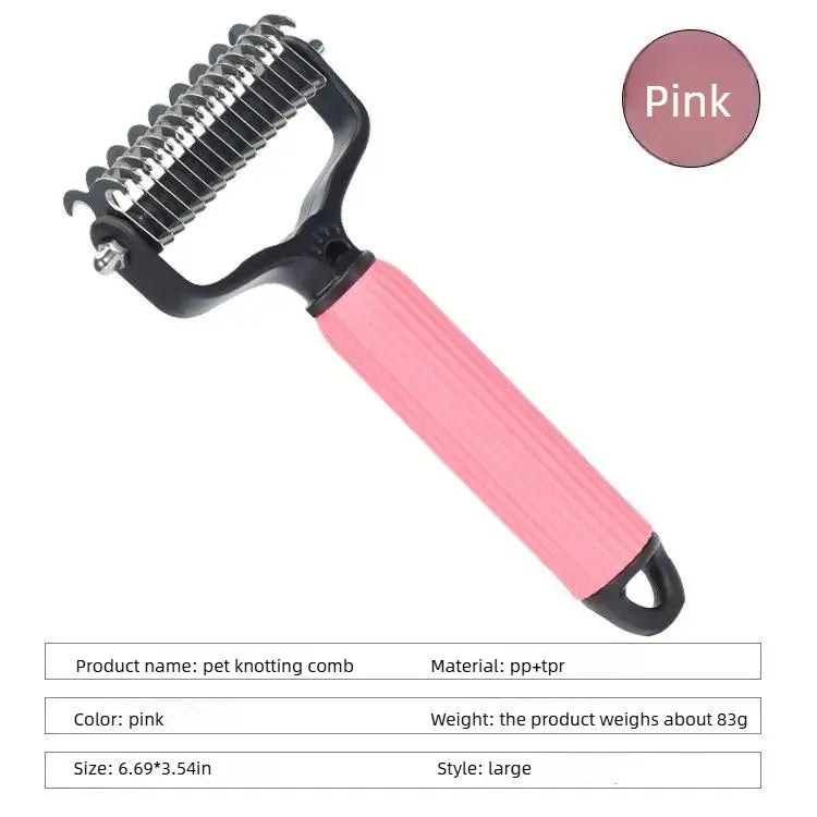 VeroGroom™ 2-in-1 Pet Undercoat Rake | Professional Double-Sided Dematting & Deshedding Tool for Dogs ✨🐕