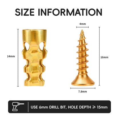 🔥Limited Time 49% OFF⚡🔩6×14mm Hinge Thread Repair Screws | Stripped Hole Expansion Anchors