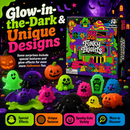 🔥LAST DAY 50% OFF - 🎃NeeDoh Funky Frights Squish-O-Ween Countdown | 13 Days Halloween Surprise Squishy Toy Calendar