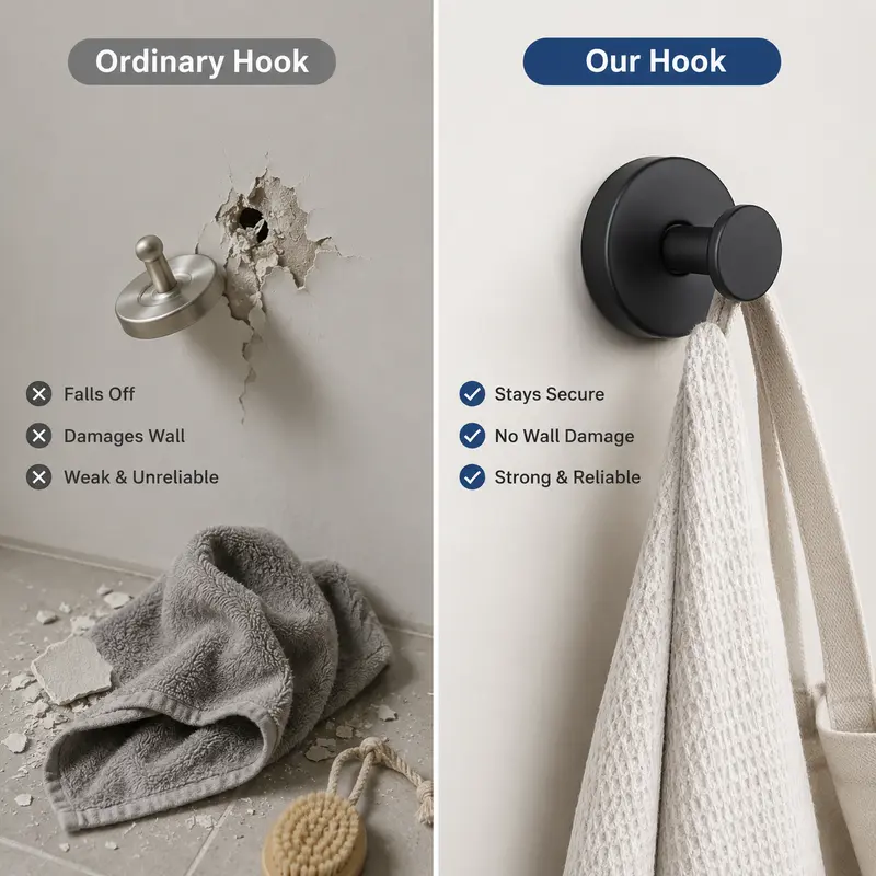 ⏰ LIMITED TIME 49% OFF 🖤 4PCS Stainless Steel Twist-Lock Suction Hooks | No-Drill Removable Wall Storage