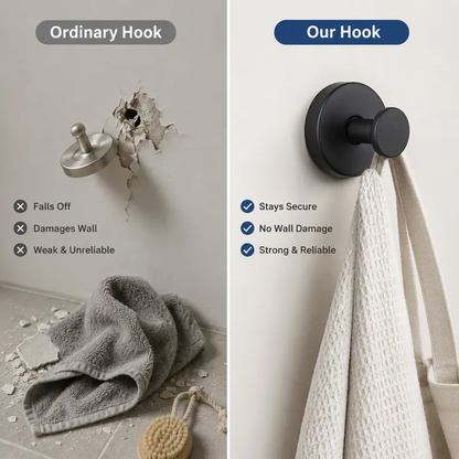 ⏰ LIMITED TIME 49% OFF 🖤 4PCS Stainless Steel Twist-Lock Suction Hooks | No-Drill Removable Wall Storage