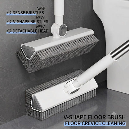 🏡3-in-1 Adjustable Floor Scrub Brush – 360° Rotating Cleaning Tool🧹