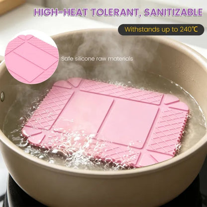 💗 2-Pack 3-in-1 Magnetic Silicone Mats – Heat-Resistant Trivets, Cutting Mats & Foldable Trays
