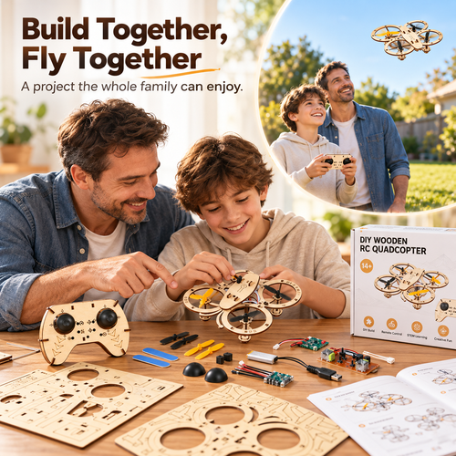 🔥Limited Time-50% OFF🚁DIY Wooden RC Quadcopter Kit – Build Your Own Flying Adventure
