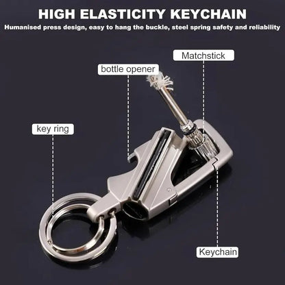 Premium 3-in-1 Tactical EDC Keychain | Heavy-Duty Carabiner Tool ⚙️