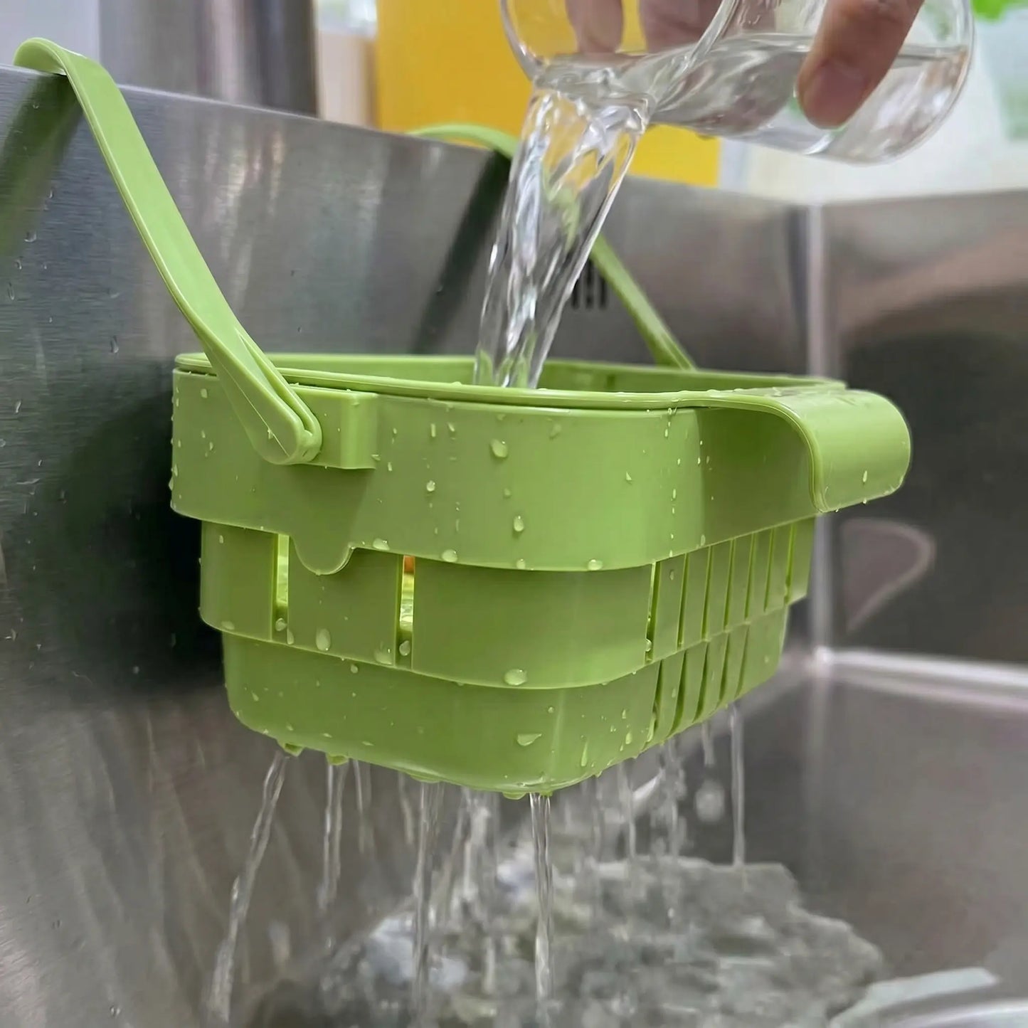 🧺Retractable Hanging Sink Drain Basket, Multi-Purpose Filter for Food Waste & Fruits Vegetables, Dry-Wet Separation Space-Saving Sink Strainer