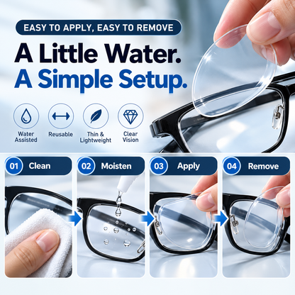 👓 Keep Your Favorite Glasses | Liquid Silicone Stick-On Lenses for Reading & Myopia (-6.00D to +6.00D)