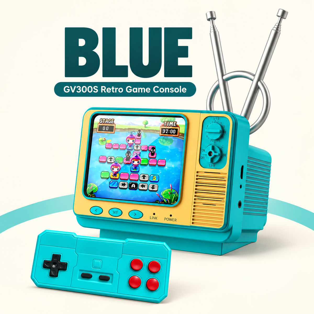 GV300S blue console and included controller
