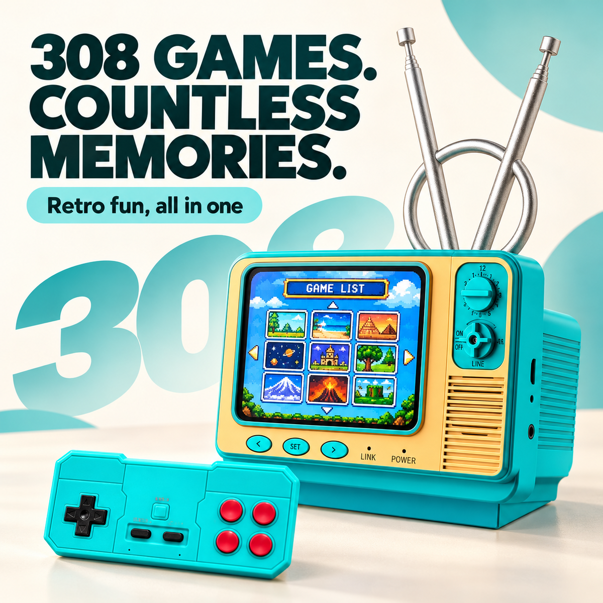 GV300S retro mini TV console 308 games