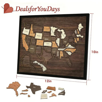 Camdoor wooden USA travel map puzzle – product image 1