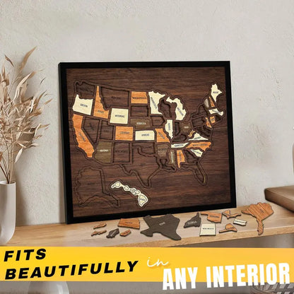 Camdoor wooden USA travel map puzzle – product image 2