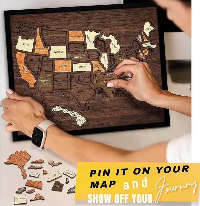 Camdoor wooden USA travel map puzzle – product image 3