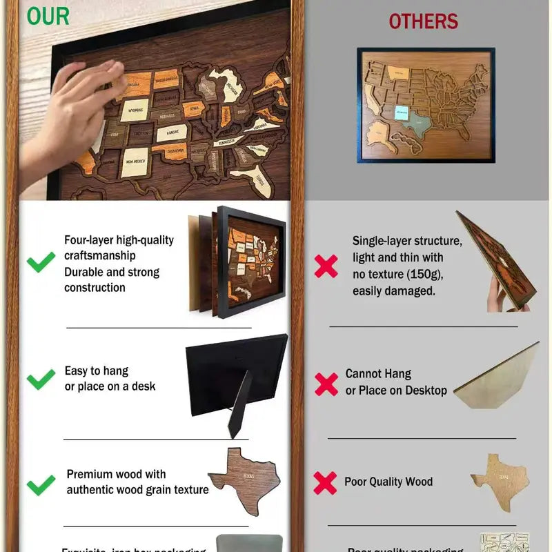 Camdoor wooden USA travel map puzzle – product image 4