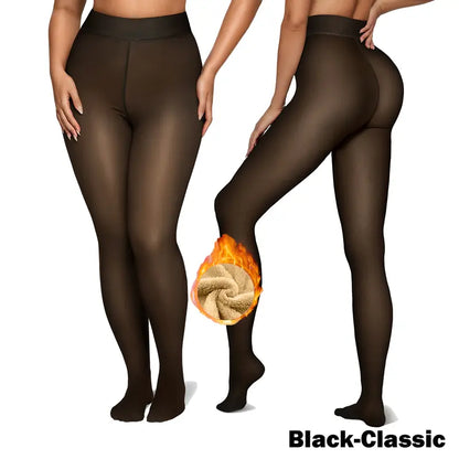 Black-Classic fleece lined tights