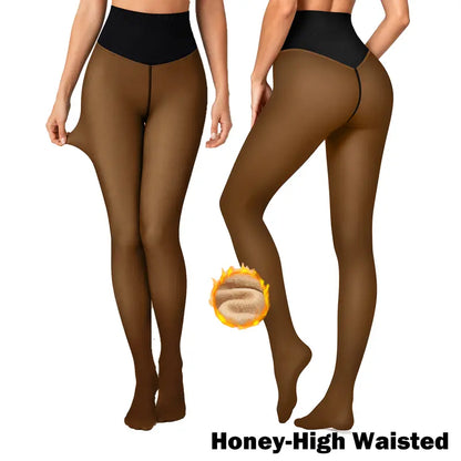 Honey-High Waisted fleece lined tights