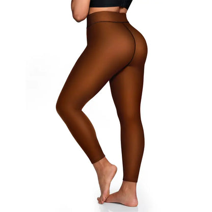 Caramel fleece lined tights