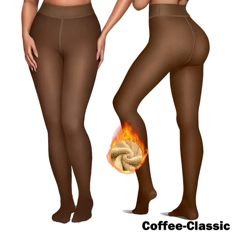 Coffee-Classic fleece lined tights