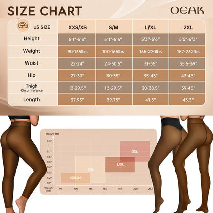 OEAK fleece-lined sheer-look tights product image 7