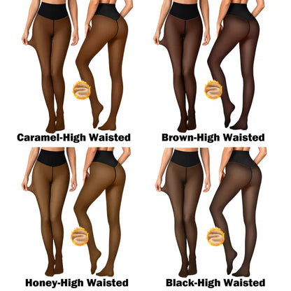 OEAK fleece-lined sheer-look tights product image 9