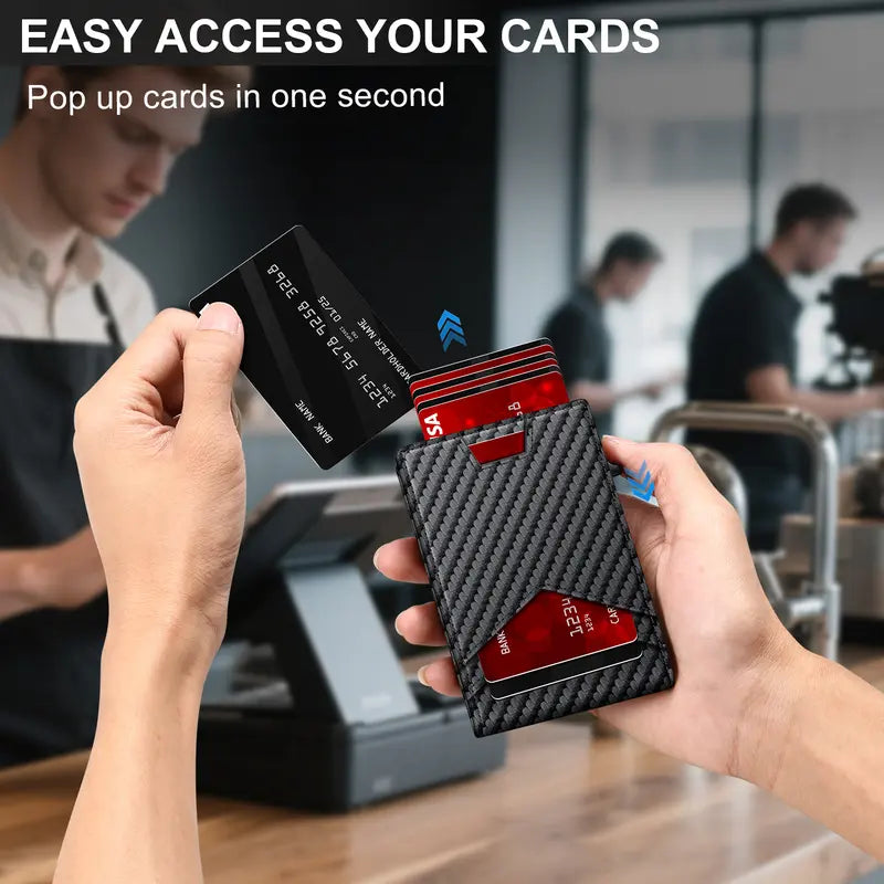 Carbon bifold pop-up wallet – product view 4