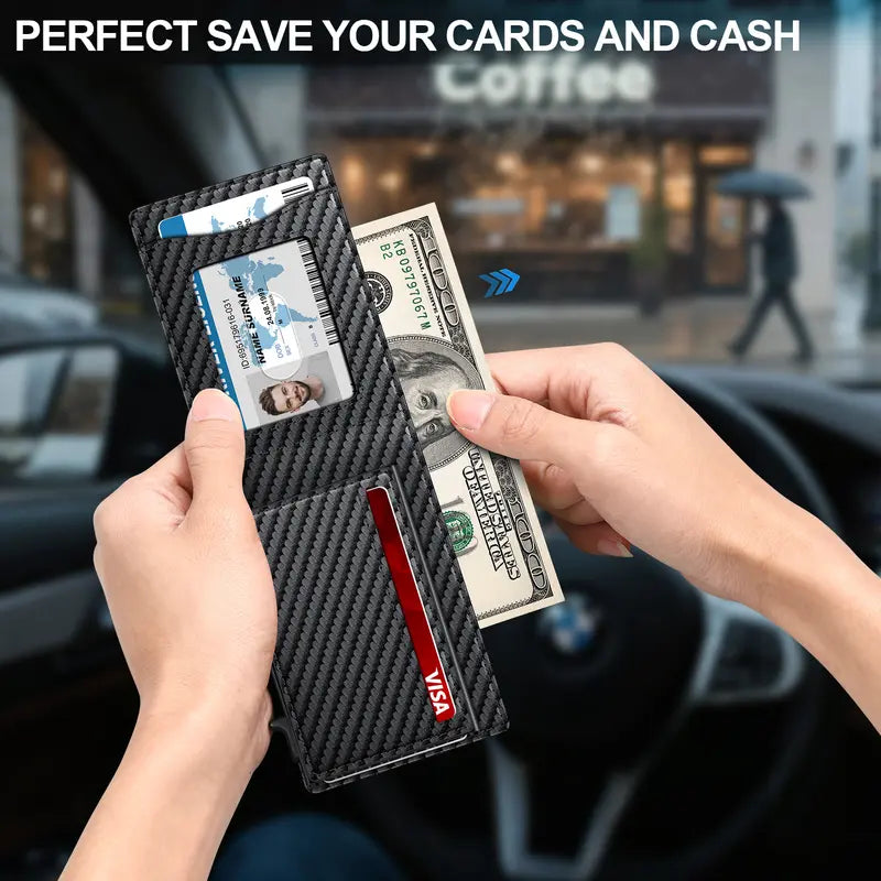 Carbon bifold pop-up wallet – product view 6