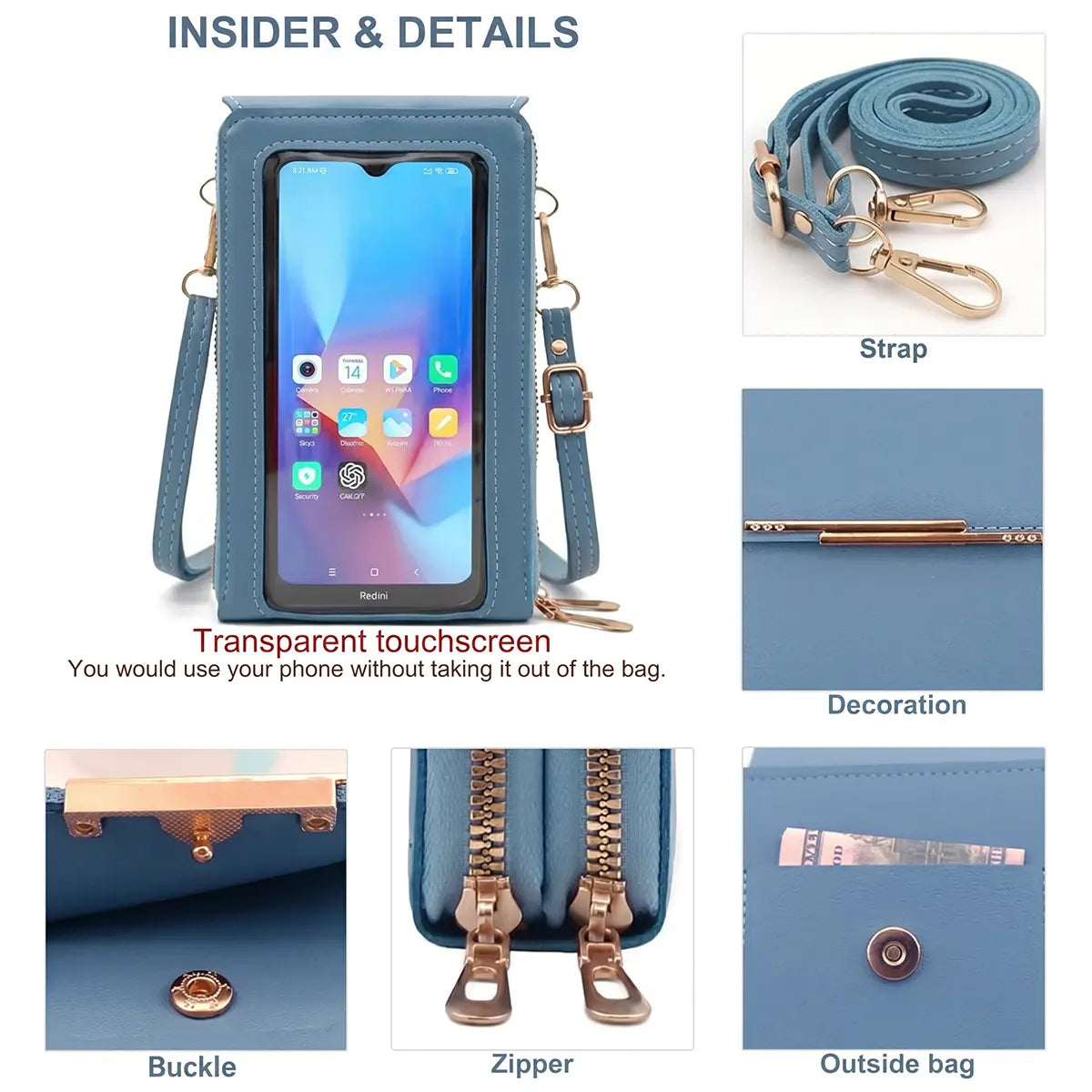 Touchscreen phone crossbody bag product image 6