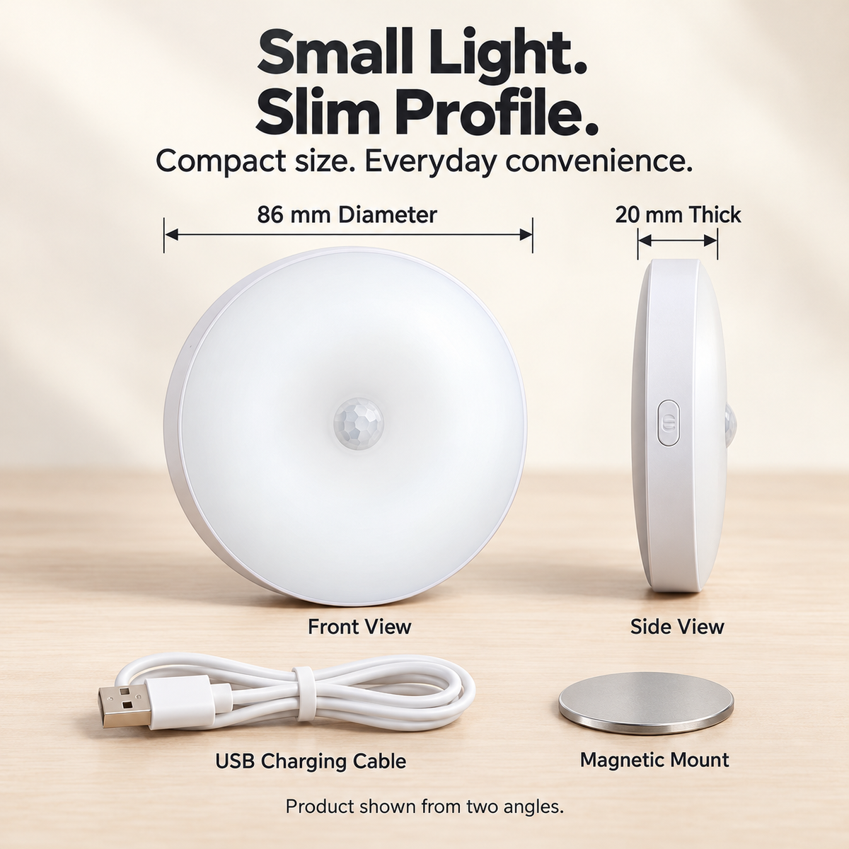 Rechargeable Motion Sensor Night Light – Magnetic Mount & 3 Light Colors - 8