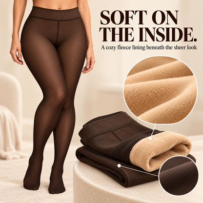 OEAK fleece-lined tights soft fleece lining