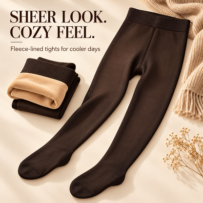 OEAK fleece-lined tights sheer look and cozy feel