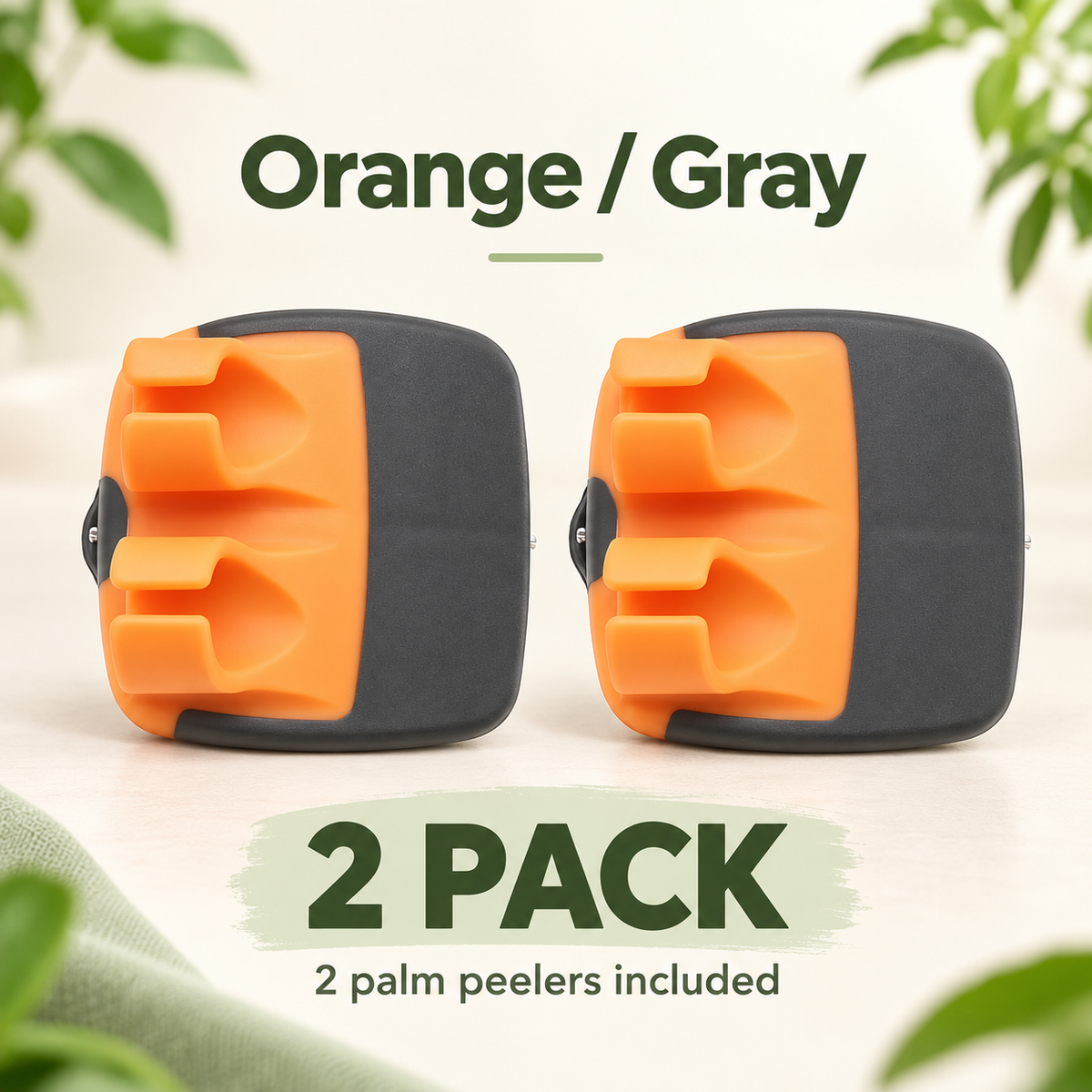 Orange / Gray, 2 palm peelers