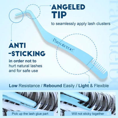 Pawotence 0.03mm Nature Lash Clusters - D Curl Spider Lashes for Adults, Comfortable Super Soft Thin Band, Long Lasting Dramatic DIY Extensions for Clean Makeup Beginners
