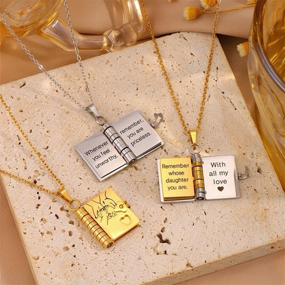 ✨ LIMITED-TIME 50% OFF! 📖 Openable Daughter Book Necklace Stainless Steel 🌟