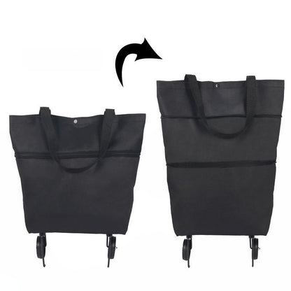 🛒 2-in-1 Foldable Shopping Cart | Shop, Carry & Roll with Ease