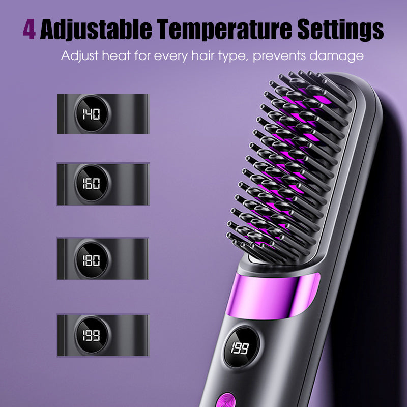 🔥HOT SALE 49% OFF💇‍♀️🔥 3-in-1 Cordless Hair Straightening Brush – Straighten, Curl & Detangle – USB-C Rechargeable with 4 Heat Settings – Perfect Hair Anywhere! ✨