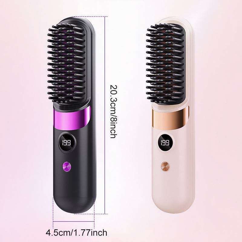 🔥HOT SALE 49% OFF💇‍♀️🔥 3-in-1 Cordless Hair Straightening Brush – Straighten, Curl & Detangle – USB-C Rechargeable with 4 Heat Settings – Perfect Hair Anywhere! ✨