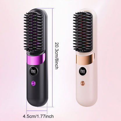 🔥HOT SALE 49% OFF💇‍♀️🔥 3-in-1 Cordless Hair Straightening Brush – Straighten, Curl & Detangle – USB-C Rechargeable with 4 Heat Settings – Perfect Hair Anywhere! ✨