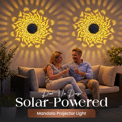 💡Solar Mandala Wall Light Outdoor Garden Fence Projector Lamp Patio Ambient Decor