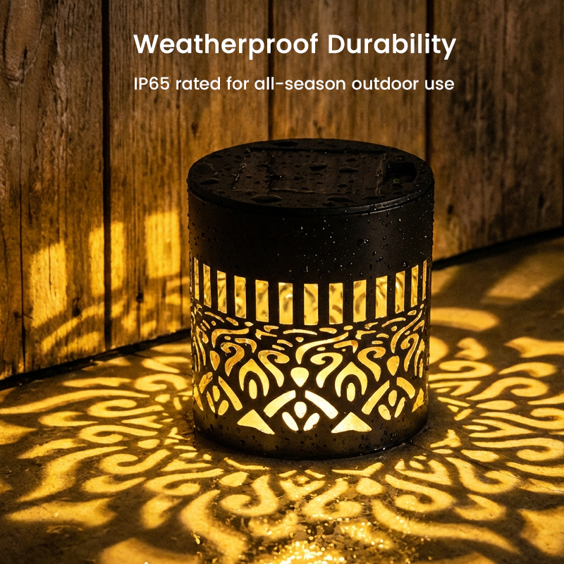 💡Solar Mandala Wall Light Outdoor Garden Fence Projector Lamp Patio Ambient Decor