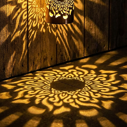 💡Solar Mandala Wall Light Outdoor Garden Fence Projector Lamp Patio Ambient Decor