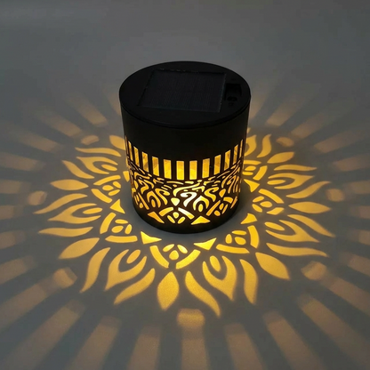 💡Solar Mandala Wall Light Outdoor Garden Fence Projector Lamp Patio Ambient Decor