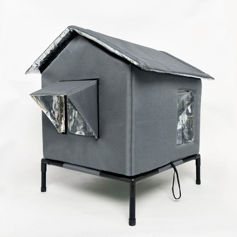 🐱 LIMITED-TIME 50% OFF! ✨ All-Weather Elevated Outdoor Cat House – Waterproof, Thermal Lining, Foldable
