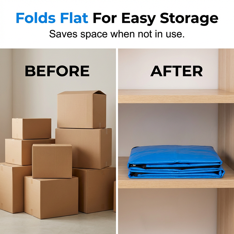 🧳 Collapsible Storage and Moving Bag – Heavy-duty handles & zippered closure – Folds flat, perfect for moving, travel or closet organization – reusable & easy to clean 🏠