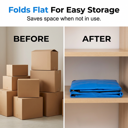 🧳 Collapsible Storage and Moving Bag – Heavy-duty handles & zippered closure – Folds flat, perfect for moving, travel or closet organization – reusable & easy to clean 🏠