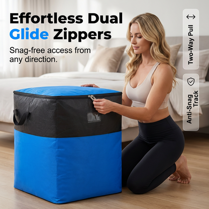 🧳 Collapsible Storage and Moving Bag – Heavy-duty handles & zippered closure – Folds flat, perfect for moving, travel or closet organization – reusable & easy to clean 🏠