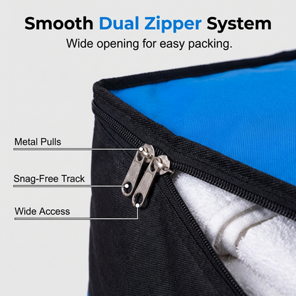 🧳 Collapsible Storage and Moving Bag – Heavy-duty handles & zippered closure – Folds flat, perfect for moving, travel or closet organization – reusable & easy to clean 🏠