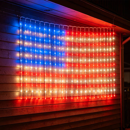 ❤️LIMITED-TIME 30% OFF! ✨ Patriotic Flag Net Lights – USB, Waterproof, 50,000-Hour ✨