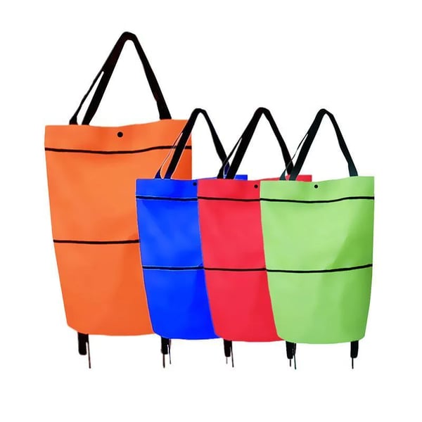 🛒 2-in-1 Foldable Shopping Cart | Shop, Carry & Roll with Ease