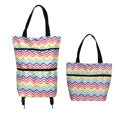 🛒 2-in-1 Foldable Shopping Cart | Shop, Carry & Roll with Ease