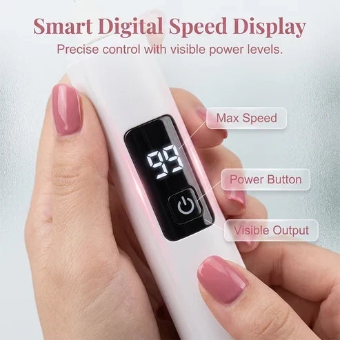 Professional Electric Nail Drill Set – Versatile Nail Care Tool with Smart Digital Speed Display