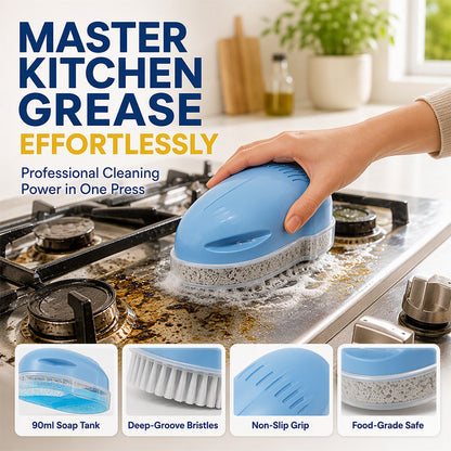 🧽48% OFF NOW ! 🧼Kitchen Oil Cleaning Brush with Built-in Soap Dispenser – Non-Slip Deep Clean Scrub Brush for Stove Dish Pot Household Kitchen Use